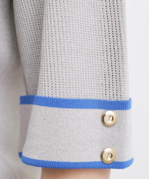 grove（グローブ）の「【貴島明日香さん着用】やわらかドライタッチ 袖メッシュ編みニット（ニット/セーター・レディース・グレー/ネイビー/レッド系/ブラック系4/オフホワイト・03/02/01/05/04）」の15枚目の写真