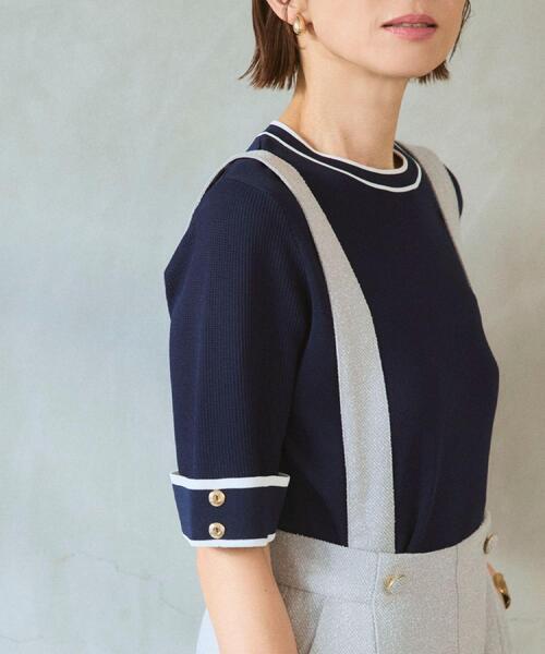 grove（グローブ）の「【貴島明日香さん着用】やわらかドライタッチ 袖メッシュ編みニット（ニット/セーター・レディース・グレー/ネイビー/レッド系/ブラック系4/オフホワイト・03/02/01/05/04）」の20枚目の写真