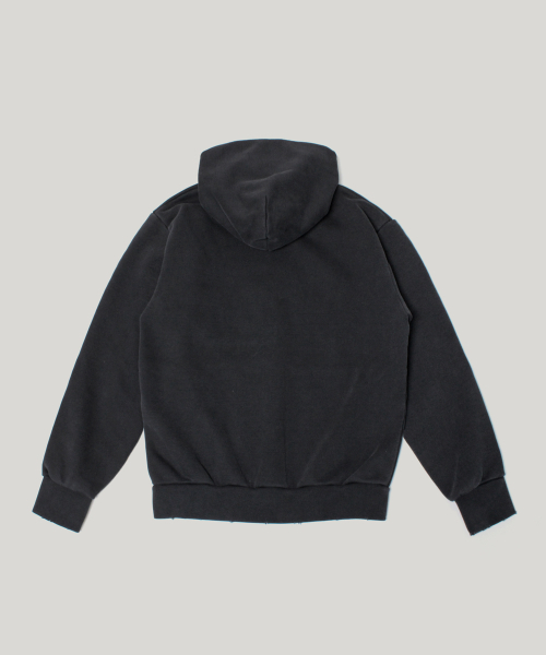 RUSTICCLUB(ラスティッククラブ)の「VINTAGE DISTRESSED HEAVY SWEAT ZIP HOODIE_BLACK(パーカー・レディース・その他・MEDIUM/LARGE)」の2枚目の写真