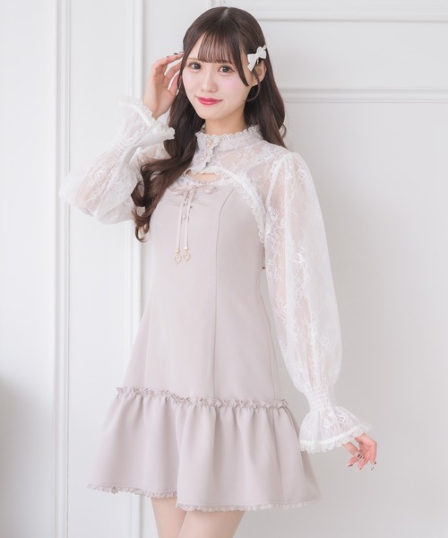 couture BY ROJITA（クチュールバイロジータ）の「レースボレロ×キャミワンピース（ワンピース・レディース・ブラック/パープル/ピンク・FREE）」の18枚目の写真