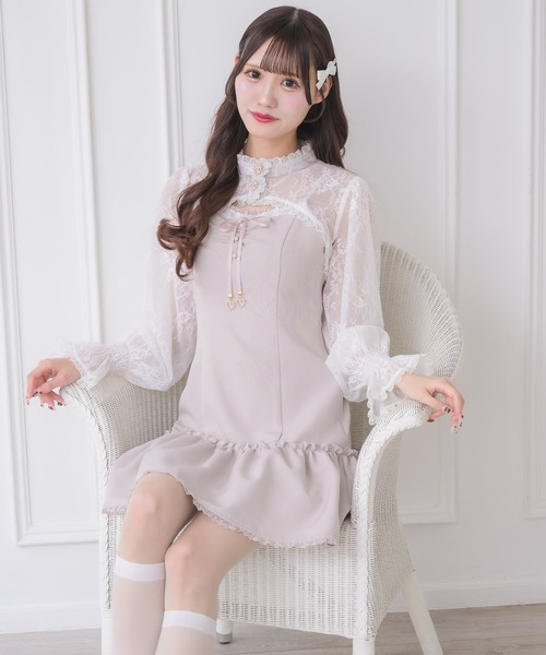 couture BY ROJITA（クチュールバイロジータ）の「レースボレロ×キャミワンピース（ワンピース・レディース・ブラック/パープル/ピンク・FREE）」の21枚目の写真