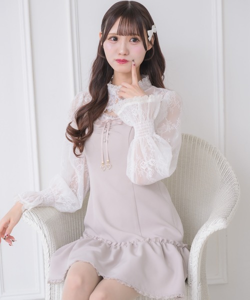 couture BY ROJITA（クチュールバイロジータ）の「レースボレロ×キャミワンピース（ワンピース・レディース・ブラック/パープル/ピンク・FREE）」の22枚目の写真