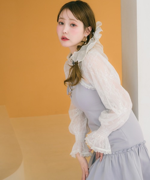 couture BY ROJITA（クチュールバイロジータ）の「レースボレロ×キャミワンピース（ワンピース・レディース・ブラック/パープル/ピンク・FREE）」の8枚目の写真