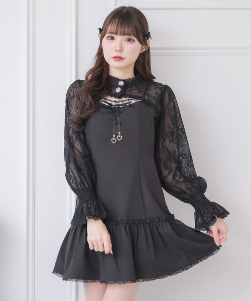 couture BY ROJITA（クチュールバイロジータ）の「レースボレロ×キャミワンピース（ワンピース・レディース・ブラック/パープル/ピンク・FREE）」の11枚目の写真