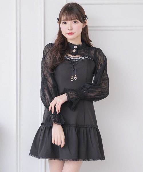 couture BY ROJITA（クチュールバイロジータ）の「レースボレロ×キャミワンピース（ワンピース・レディース・ブラック/パープル/ピンク・FREE）」の12枚目の写真