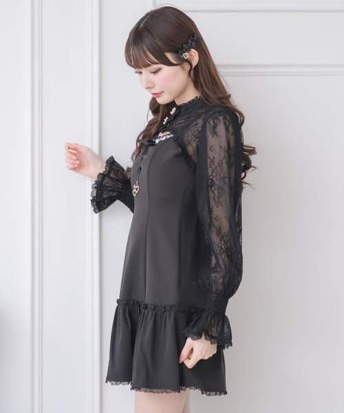 couture BY ROJITA（クチュールバイロジータ）の「レースボレロ×キャミワンピース（ワンピース・レディース・ブラック/パープル/ピンク・FREE）」の13枚目の写真