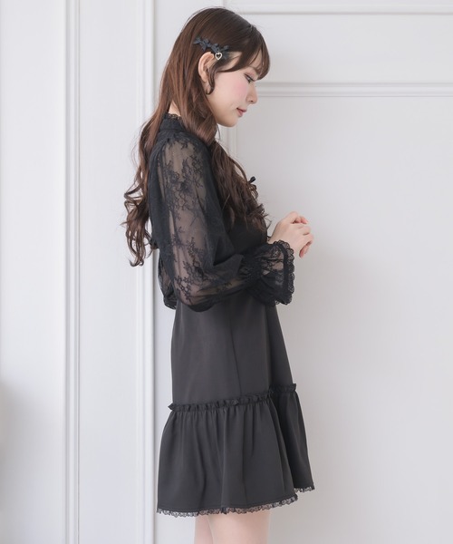 couture BY ROJITA（クチュールバイロジータ）の「レースボレロ×キャミワンピース（ワンピース・レディース・ブラック/パープル/ピンク・FREE）」の14枚目の写真