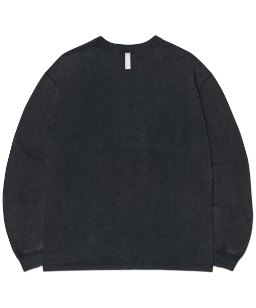 NOMANUAL(NOMANUAL)の「DAMAGED HENLEY NECK SHIRT - WASHED BLACK(Tシャツ/カットソー・レディース・その他・LARGE/MEDIUM/SMALL/X-LARGE)」の2枚目の写真