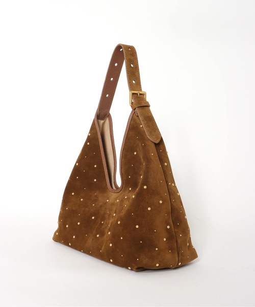 CHRISTIAN VILLA(クリスチャンヴィラ)の「スエードスタッズトラペーズバッグ【クリスチャンヴィラ/CHRISTIAN VILLA】(ハンドバッグ・レディース・ブラウン・FREE)」の6枚目の写真