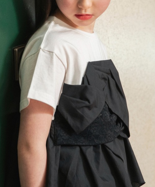 EDWIN(エドウィン)の「【Ou? by EDWIN】切替デザイン半袖Tシャツ(Tシャツ/カットソー・キッズ・ブラック/アイボリー・140/130/110/150/90/120/100)」の7枚目の写真