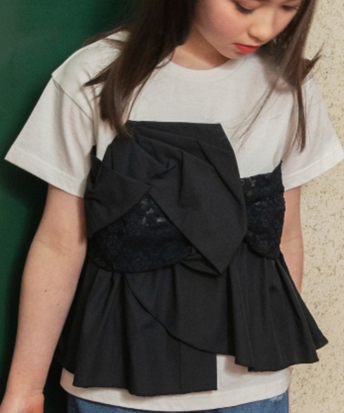 EDWIN(エドウィン)の「【Ou? by EDWIN】切替デザイン半袖Tシャツ(Tシャツ/カットソー・キッズ・ブラック/アイボリー・140/130/110/150/90/120/100)」の8枚目の写真