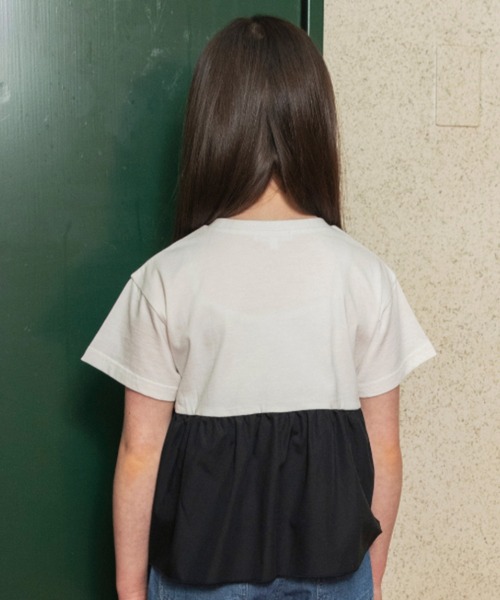 EDWIN(エドウィン)の「【Ou? by EDWIN】切替デザイン半袖Tシャツ(Tシャツ/カットソー・キッズ・ブラック/アイボリー・140/130/110/150/90/120/100)」の6枚目の写真