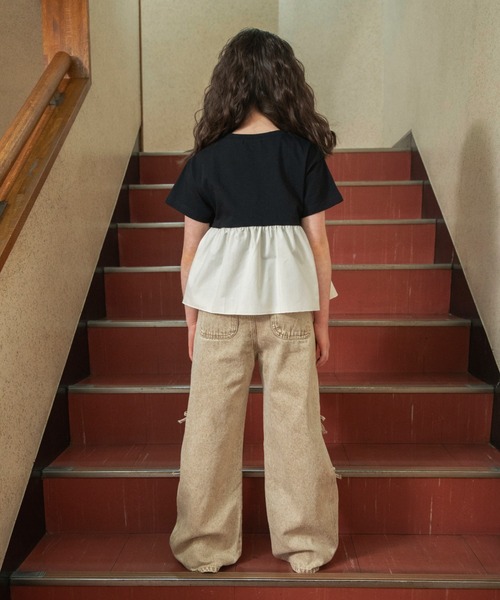 EDWIN(エドウィン)の「【Ou? by EDWIN】切替デザイン半袖Tシャツ(Tシャツ/カットソー・キッズ・ブラック/アイボリー・140/130/110/150/90/120/100)」の12枚目の写真