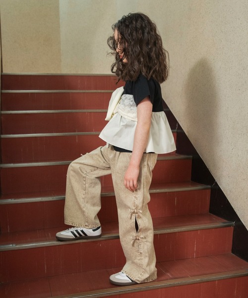 EDWIN(エドウィン)の「【Ou? by EDWIN】切替デザイン半袖Tシャツ(Tシャツ/カットソー・キッズ・ブラック/アイボリー・140/130/110/150/90/120/100)」の11枚目の写真