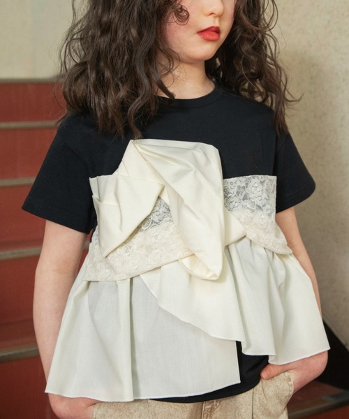 EDWIN(エドウィン)の「【Ou? by EDWIN】切替デザイン半袖Tシャツ(Tシャツ/カットソー・キッズ・ブラック/アイボリー・140/130/110/150/90/120/100)」の15枚目の写真