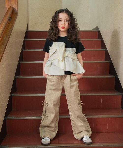 EDWIN(エドウィン)の「【Ou? by EDWIN】切替デザイン半袖Tシャツ(Tシャツ/カットソー・キッズ・ブラック/アイボリー・140/130/110/150/90/120/100)」の9枚目の写真