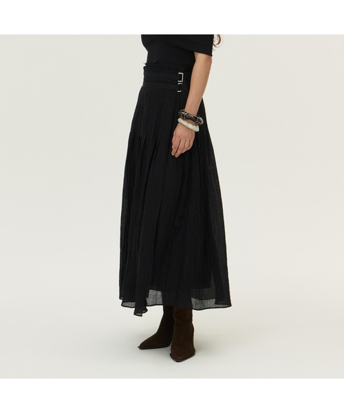 KUME(クメ)の「Crinkled Tencel Wrap Skirt, Black(スカート・レディース・その他・LARGE/MEDIUM/SMALL)」の1枚目の写真