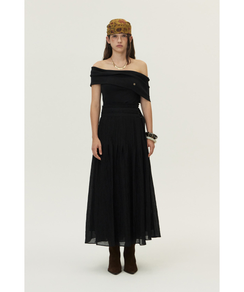 KUME(クメ)の「Crinkled Tencel Wrap Skirt, Black(スカート・レディース・その他・LARGE/MEDIUM/SMALL)」の3枚目の写真