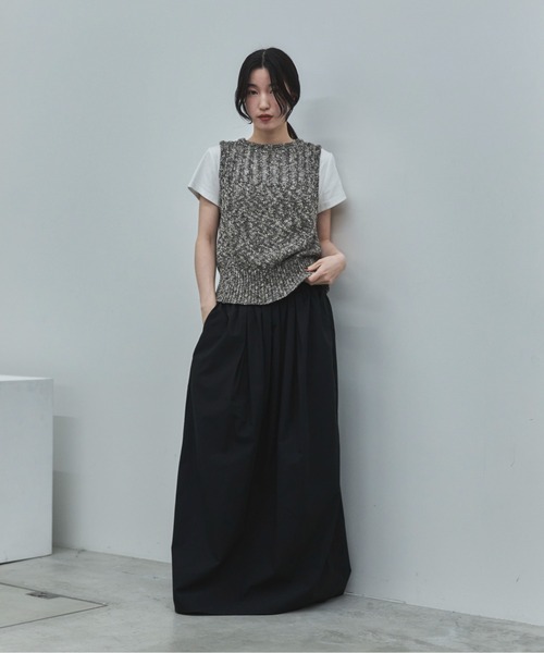 feepur（フェピュール）の「【ハンドウォッシャブル】メッシュパートニットタンク（タンクトップ・レディース・ブラック/グレー・MEDIUM）」の19枚目の写真