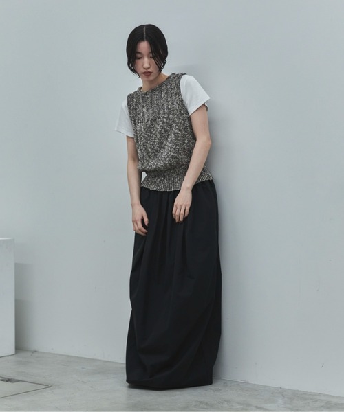 feepur（フェピュール）の「【ハンドウォッシャブル】メッシュパートニットタンク（タンクトップ・レディース・ブラック/グレー・MEDIUM）」の21枚目の写真