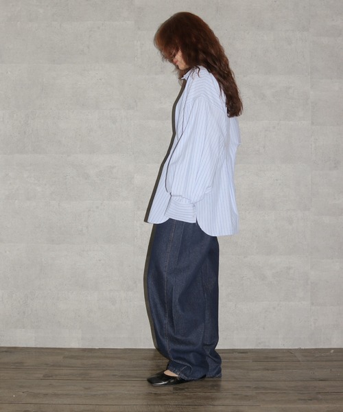 cheriella（シェリエラ）の「【cheriella】ウエストタックストライプシャツ　WAIST TUCK STRIPE SHIRT（シャツ/ブラウス・レディース・ピンク/ブルー・FREE）」の10枚目の写真
