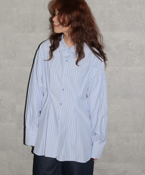 cheriella（シェリエラ）の「【cheriella】ウエストタックストライプシャツ　WAIST TUCK STRIPE SHIRT（シャツ/ブラウス・レディース・ピンク/ブルー・FREE）」の13枚目の写真