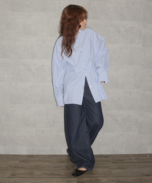 cheriella（シェリエラ）の「【cheriella】ウエストタックストライプシャツ　WAIST TUCK STRIPE SHIRT（シャツ/ブラウス・レディース・ピンク/ブルー・FREE）」の17枚目の写真