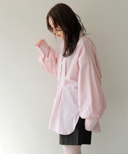 cheriella（シェリエラ）の「【cheriella】ウエストタックストライプシャツ　WAIST TUCK STRIPE SHIRT（シャツ/ブラウス・レディース・ピンク/ブルー・FREE）」の20枚目の写真