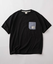 【76】【CAPTAIN STAG/キャプテンスタッグ】ピスネーム付 布帛ポケット クルーネック Tシャツ/ユニセックス/レディース/メンズ