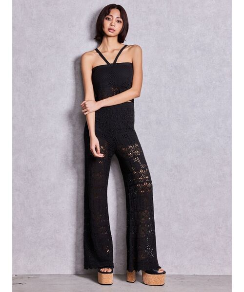GYDA(ジェイダ)の「GGクロシェニットパンツ【セットアップ着用可能】(その他パンツ・レディース・ブラック/ブラウン/オフホワイト・FREE)」の4枚目の写真