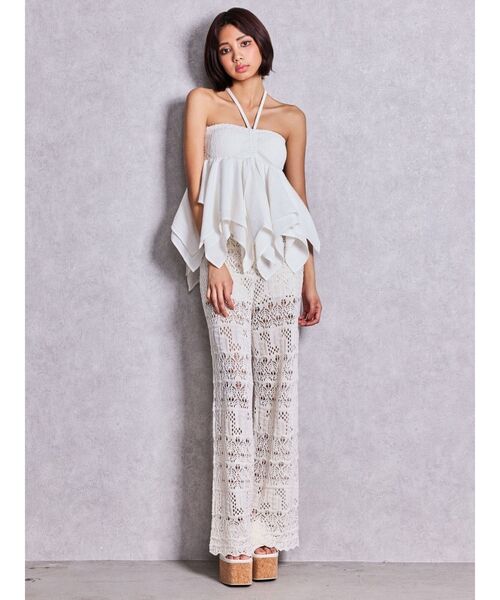 GYDA(ジェイダ)の「GGクロシェニットパンツ【セットアップ着用可能】(その他パンツ・レディース・ブラック/ブラウン/オフホワイト・FREE)」の12枚目の写真