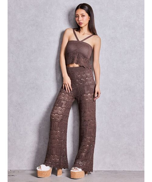GYDA(ジェイダ)の「GGクロシェニットパンツ【セットアップ着用可能】(その他パンツ・レディース・ブラック/ブラウン/オフホワイト・FREE)」の15枚目の写真