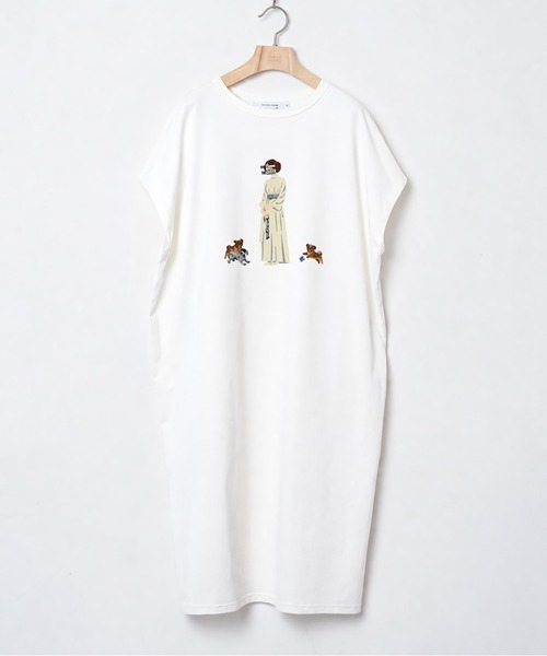 BEDSIDEDRAMA(ベットサイドドラマ)の「DOG SAVE THE QUEEN Dress Tee(ワンピース・レディース・ピンク/ホワイト/ブラック・2)」の14枚目の写真