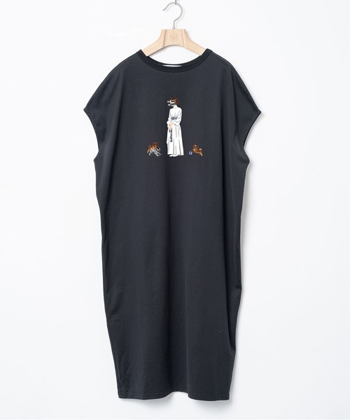 BEDSIDEDRAMA(ベットサイドドラマ)の「DOG SAVE THE QUEEN Dress Tee(ワンピース・レディース・ピンク/ホワイト/ブラック・2)」の12枚目の写真