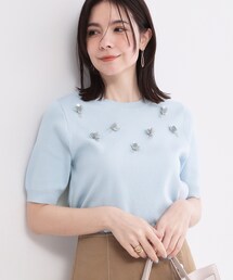 ビジューモチーフニット【洗える】