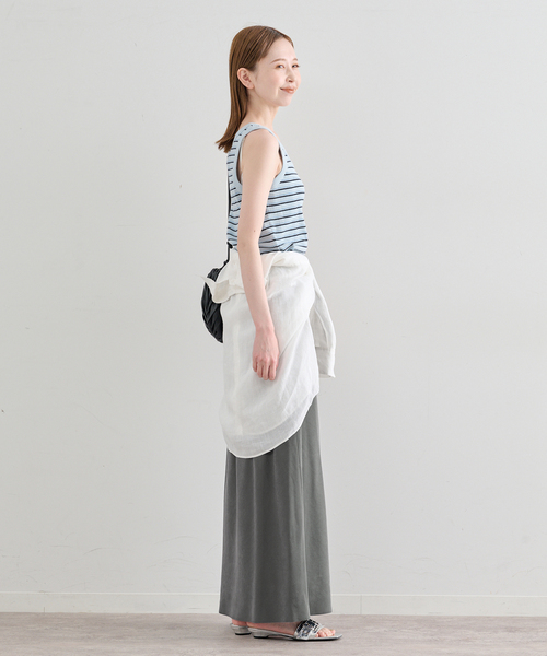 U by SPICK&SPAN（ユーバイスピックアンドスパン）の「フィブリルロングスカート（スカート・レディース・ホワイト/チャコールグレー/カーキ・FREE）」の16枚目の写真