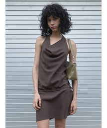 Cowl Mini Dress Brown