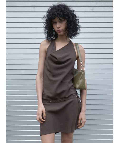 Kijun(キジュン)の「Cowl Mini Dress Brown(ワンピース・レディース・その他・SMALL/MEDIUM)」の1枚目の写真