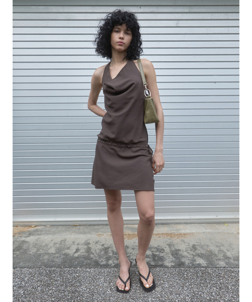 Kijun(キジュン)の「Cowl Mini Dress Brown(ワンピース・レディース・その他・SMALL/MEDIUM)」の2枚目の写真
