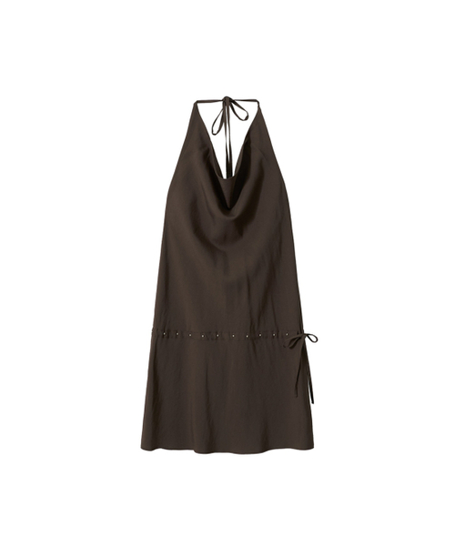 Kijun(キジュン)の「Cowl Mini Dress Brown(ワンピース・レディース・その他・SMALL/MEDIUM)」の4枚目の写真