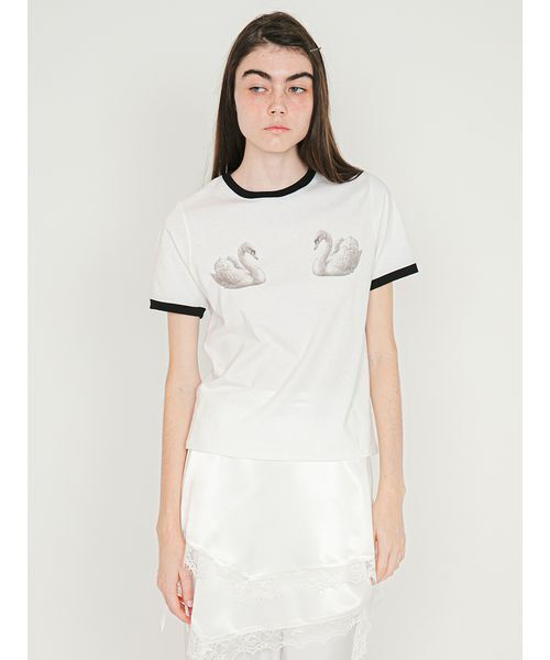 SORIN(ソリン )の「Swan Printed T-shirt/スワンプリント Tシャツ(Tシャツ/カットソー・レディース・グレー/ホワイト/サックスブルー・38)」の21枚目の写真