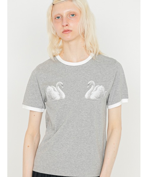 SORIN(ソリン )の「Swan Printed T-shirt/スワンプリント Tシャツ(Tシャツ/カットソー・レディース・グレー/ホワイト/サックスブルー・38)」の3枚目の写真
