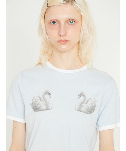 SORIN(ソリン )の「Swan Printed T-shirt/スワンプリント Tシャツ(Tシャツ/カットソー・レディース・グレー/ホワイト/サックスブルー・38)」の1枚目の写真