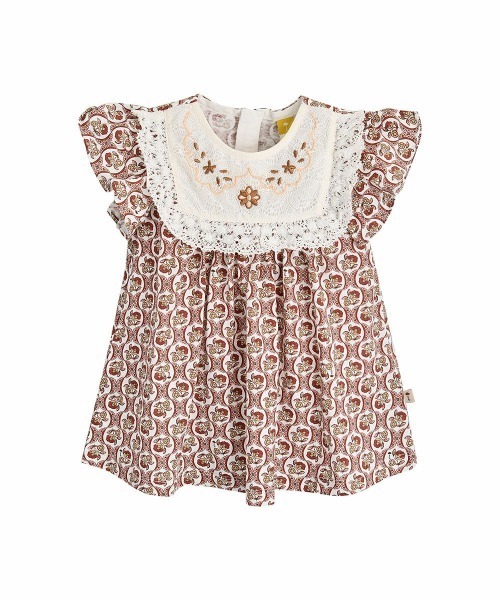 moimoln(モイモルン)の「ロシェ刺繍ポイントワンピース(ワンピース・キッズ・ピンク・80cm/100cm/110cm/90cm)」の1枚目の写真