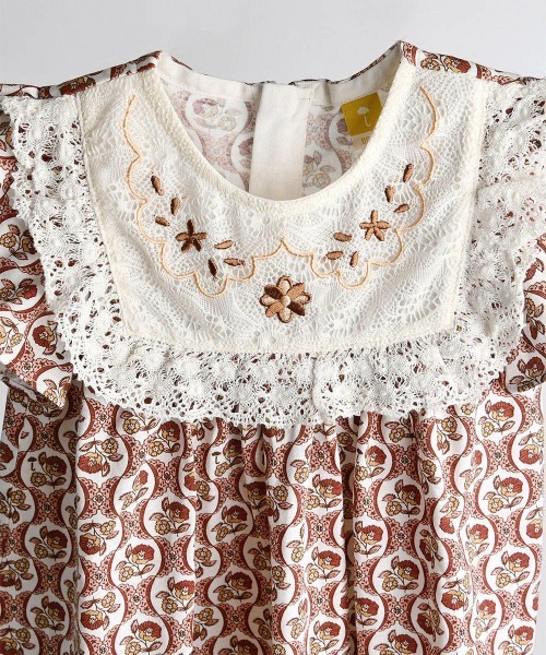 moimoln(モイモルン)の「ロシェ刺繍ポイントワンピース(ワンピース・キッズ・ピンク・80cm/100cm/110cm/90cm)」の3枚目の写真