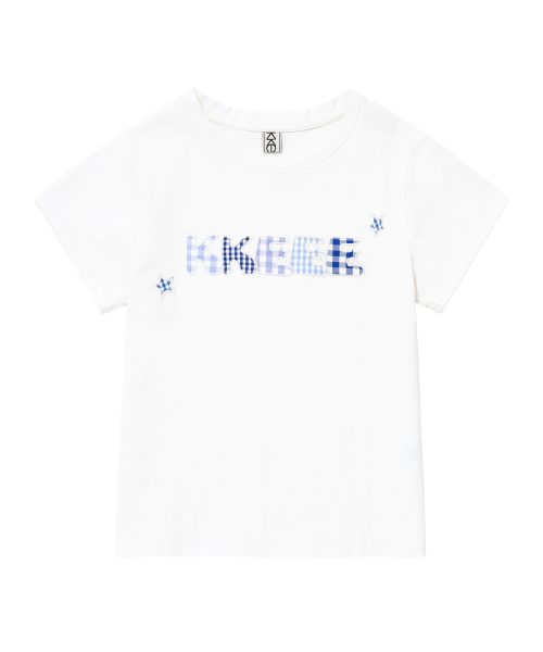 KKEEE(ケーケーイーイー)の「マイネームチェックパッチ半袖Tシャツ(3カラー)(Tシャツ/カットソー・レディース・ネイビー/ホワイト/アイボリー・FREE)」の7枚目の写真
