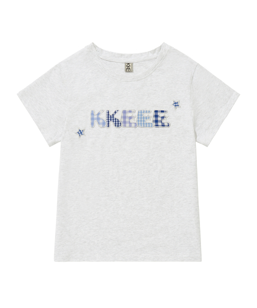 KKEEE(ケーケーイーイー)の「マイネームチェックパッチ半袖Tシャツ(3カラー)(Tシャツ/カットソー・レディース・ネイビー/ホワイト/アイボリー・FREE)」の8枚目の写真
