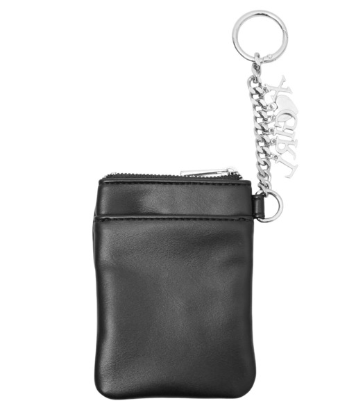 X-girl（エックスガール）の「FAUX LEATHER FACE COIN CASE（コインケース・レディース・ブラック/バーガンディー・ONE SIZE）」の3枚目の写真