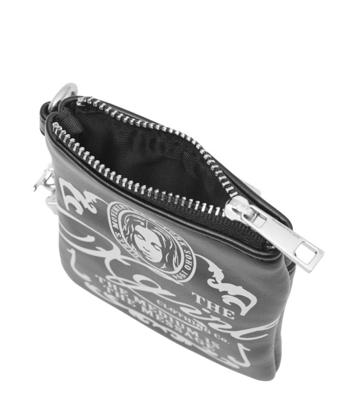 X-girl（エックスガール）の「FAUX LEATHER FACE COIN CASE（コインケース・レディース・ブラック/バーガンディー・ONE SIZE）」の5枚目の写真