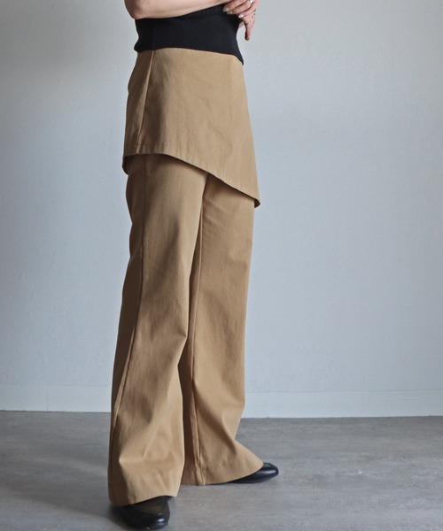 COURO(コウロ)の「ラップスカート付きフレアパンツ(その他パンツ・レディース・ブラック/ライトベージュ/ブラウン・M)」の8枚目の写真